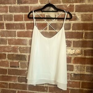 White H&M tank with cross-back